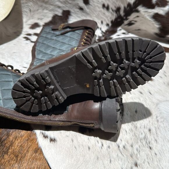 Tory Burch Brown and Gray Lace Up Boots - Picture 12 of 14